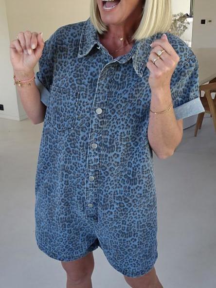 Jini Jeans Playsuit Blue Leo