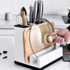 Kitchen drawer organizer – Durable plastic – Sleek black – Space-saving storage for utensils – 9.5 x 3.4 x 9.1 in