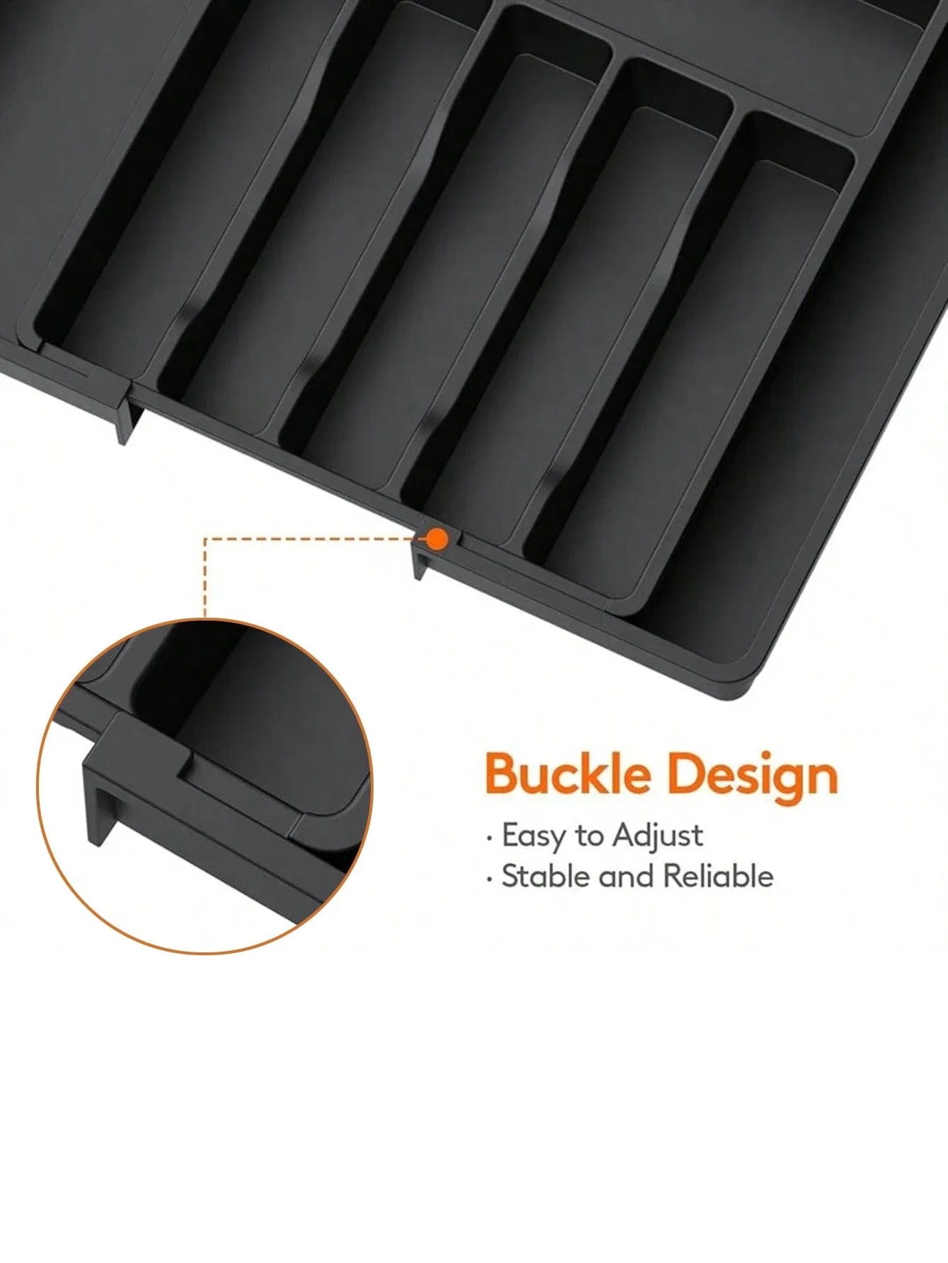 Kitchen drawer organizer – Expandable plastic – Adjustable dividers – Ideal for utensils and home organization