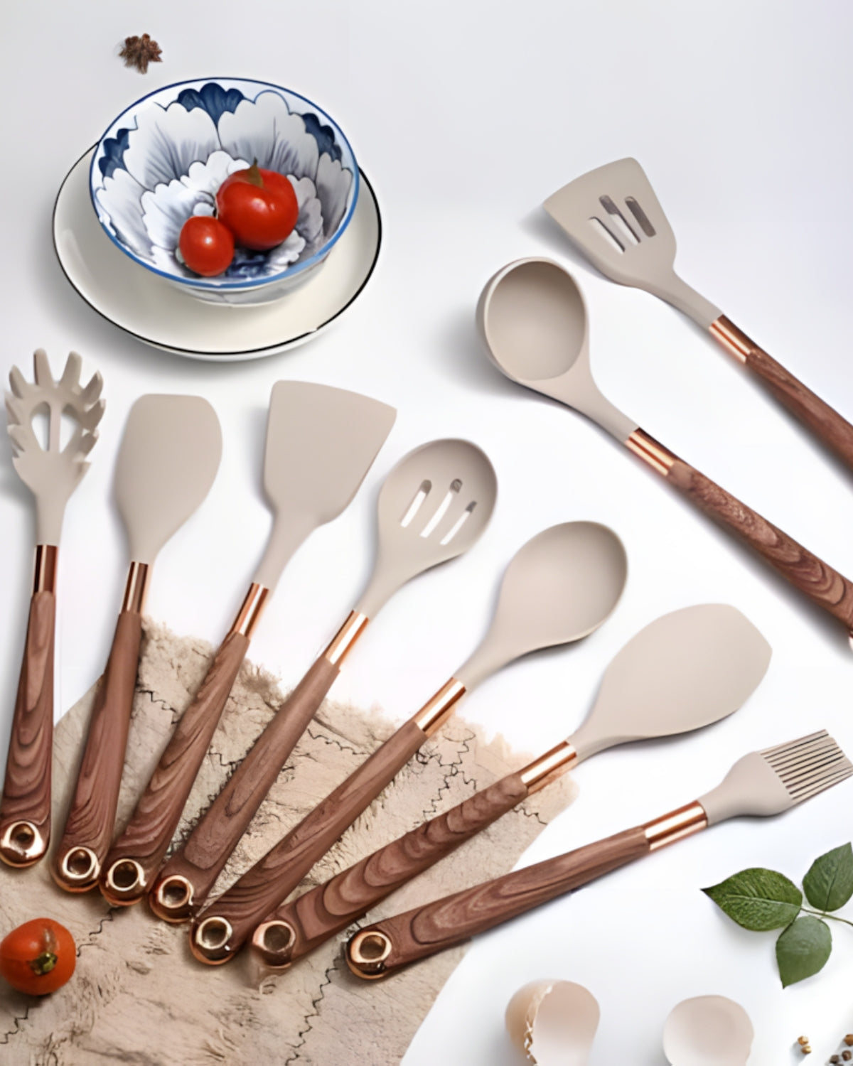Kitchen utensil set – 11-piece silicone cooking utensils – Heat-resistant and non-stick