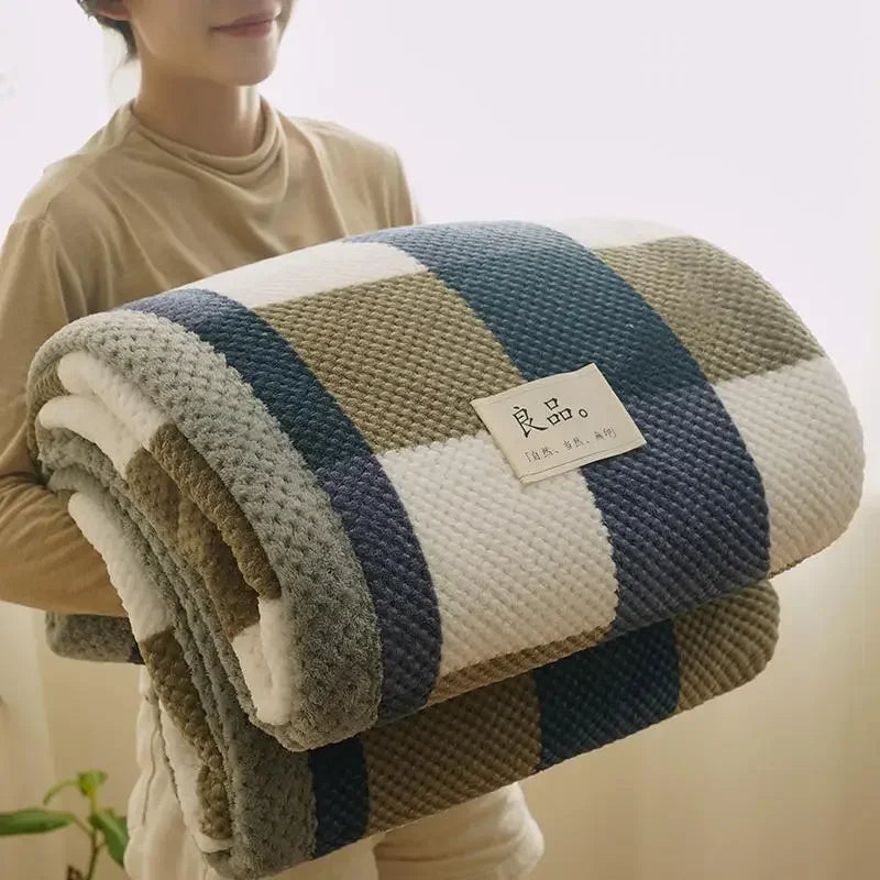 Knit blanket throw – Soft chenille – Machine washable – Cozy home accessory for couch or bed