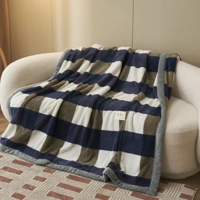 Knit blanket throw – Soft chenille – Machine washable – Cozy home accessory for couch or bed