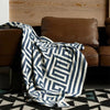 Labyrinthine Geometric Jacquard Throw Blanket