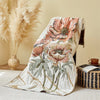 Large Cotton Muslin Bath Towel - Soft, Absorbent, Floral Design, 31.5x63 Inches - Best Bath Towels for Home and Beach