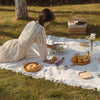 Large Waterproof Picnic Blanket - Moisture-Proof Outdoor Mat for Picnics, Camping, and Beach - French White, 59 x 79 Inches
