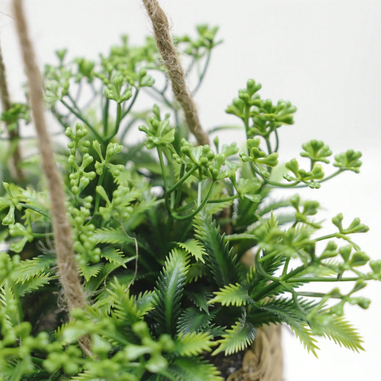 Leafara Hanging Artificial Plant In Woven Basket Pot