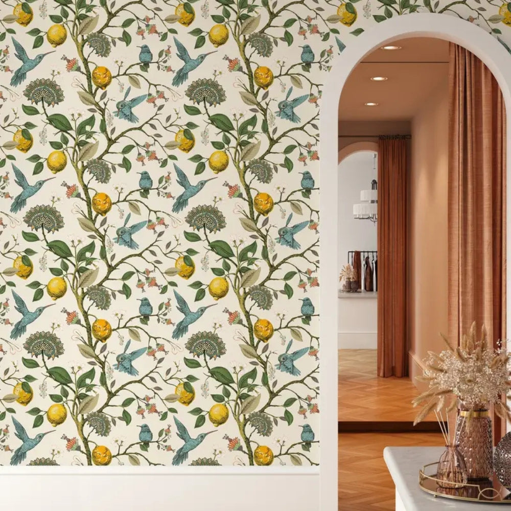 Lemon Bluebird PVC Adhesive Wallpaper