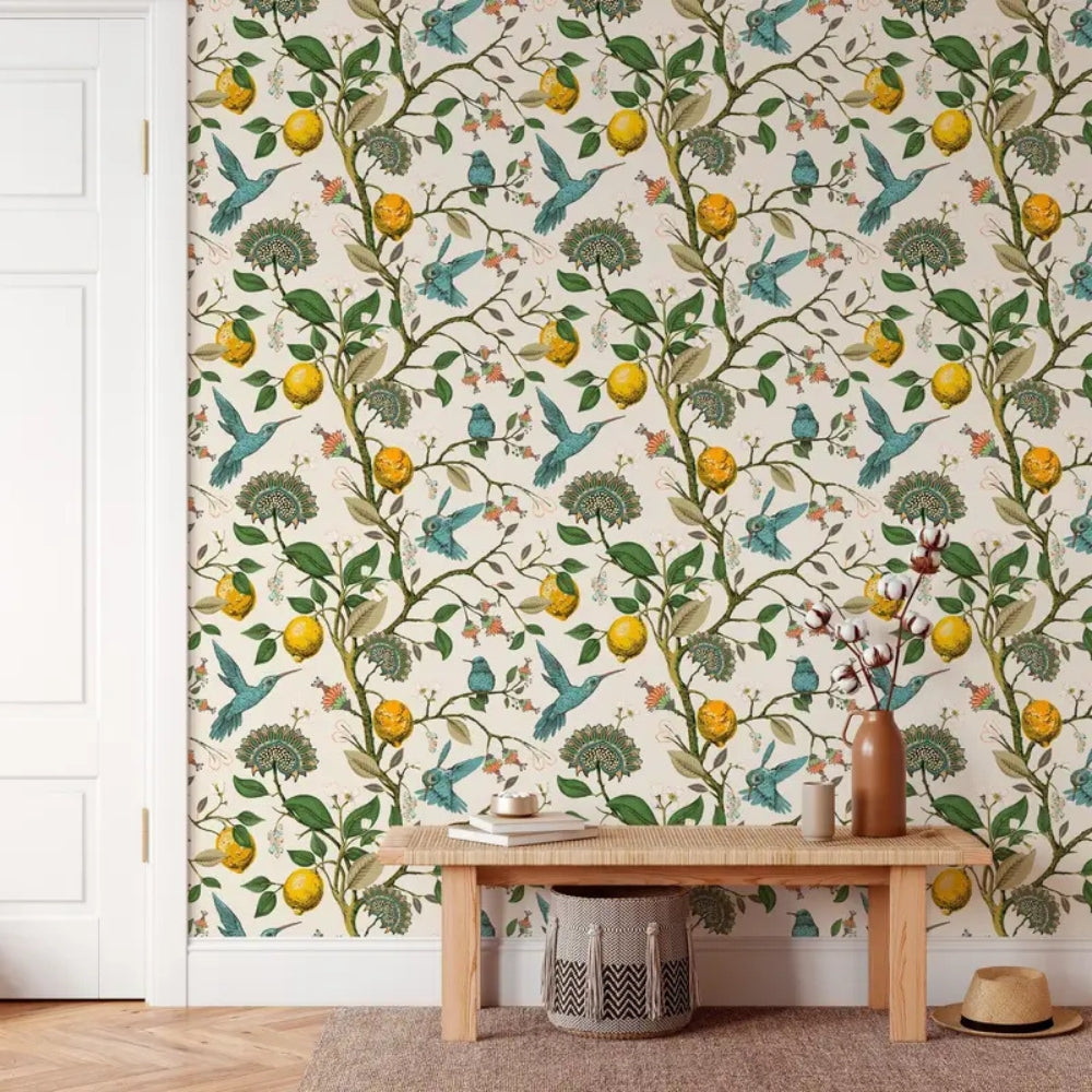 Lemon Bluebird PVC Adhesive Wallpaper
