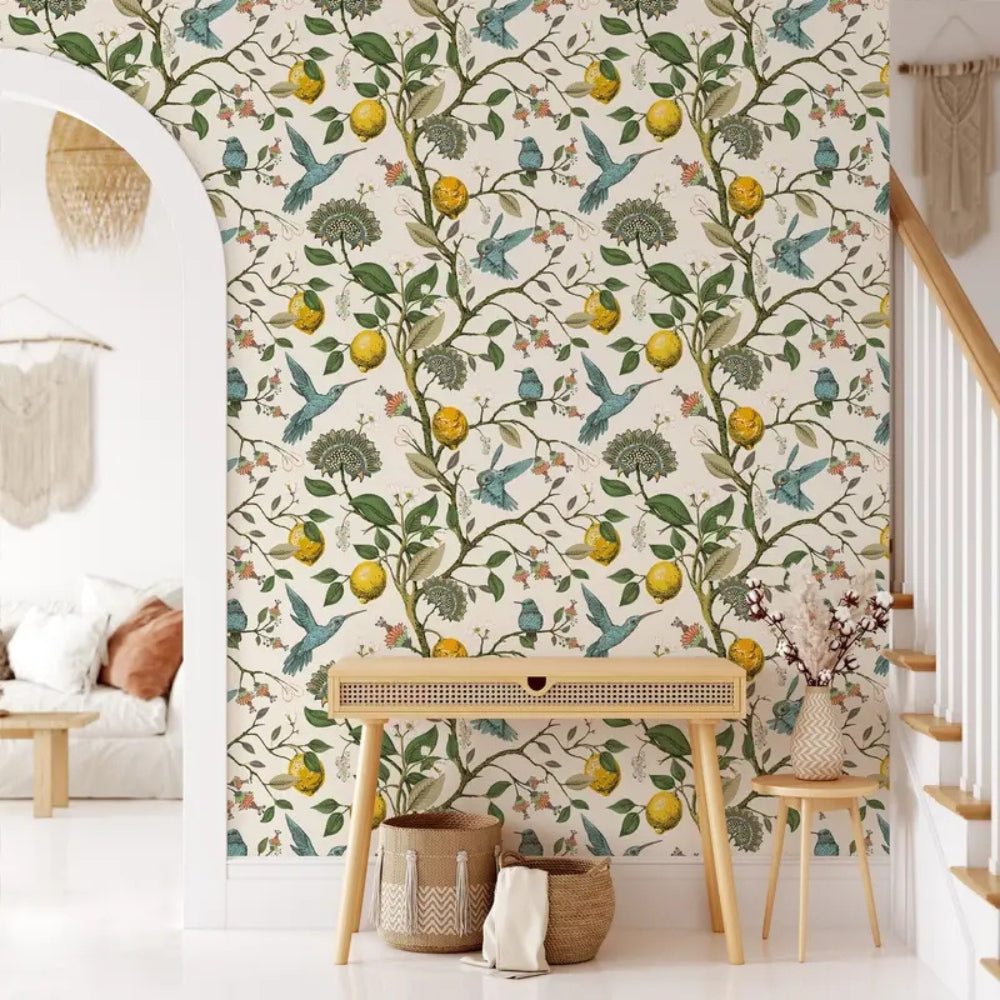 Lemon Bluebird PVC Adhesive Wallpaper