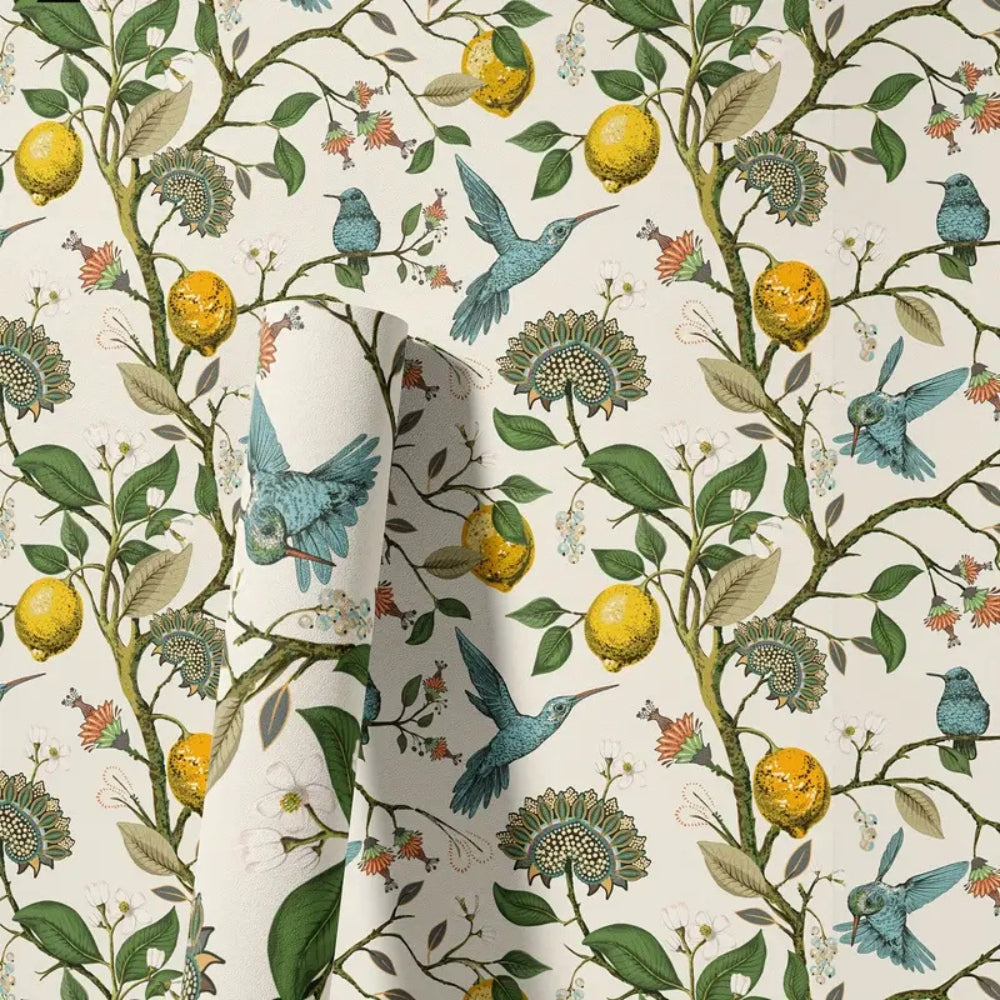 Lemon Bluebird PVC Adhesive Wallpaper
