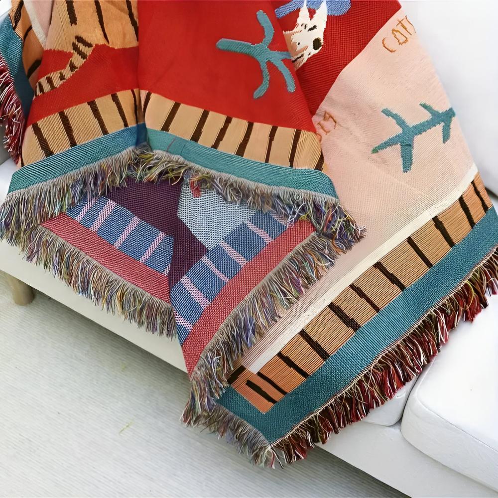 Leopard Woven Microfiber Throw Blanket, Soft Tassel Design, 51 x 63, Versatile Sofa Throw, Machine Washable