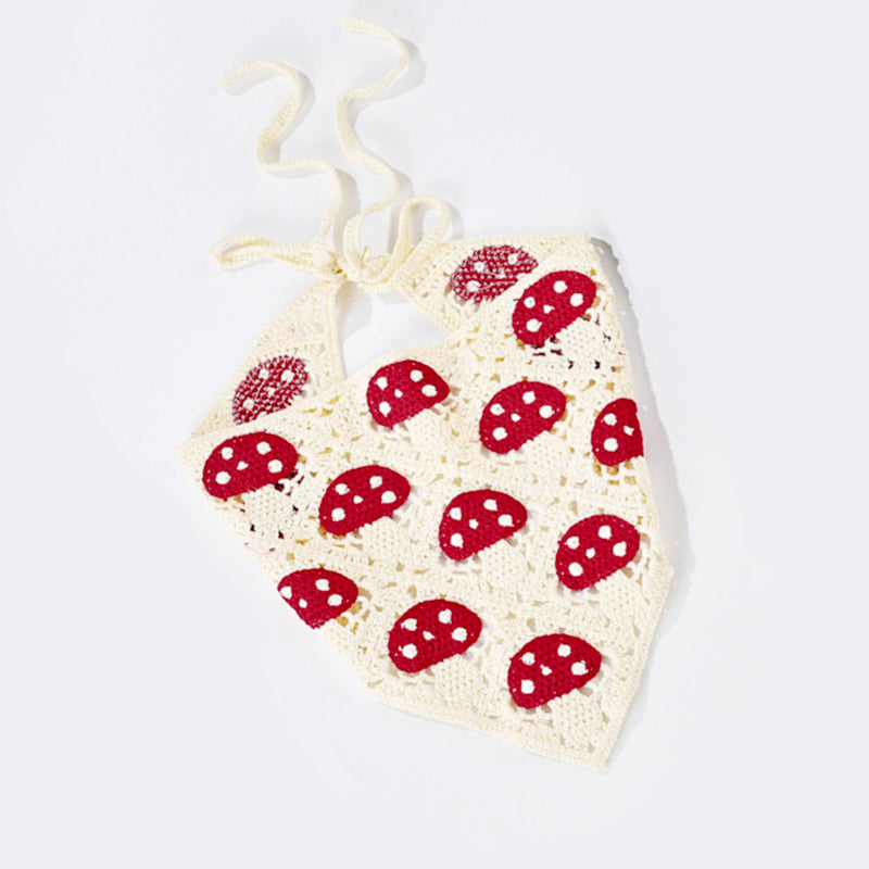 Hand Crochet Mushroom Bandana