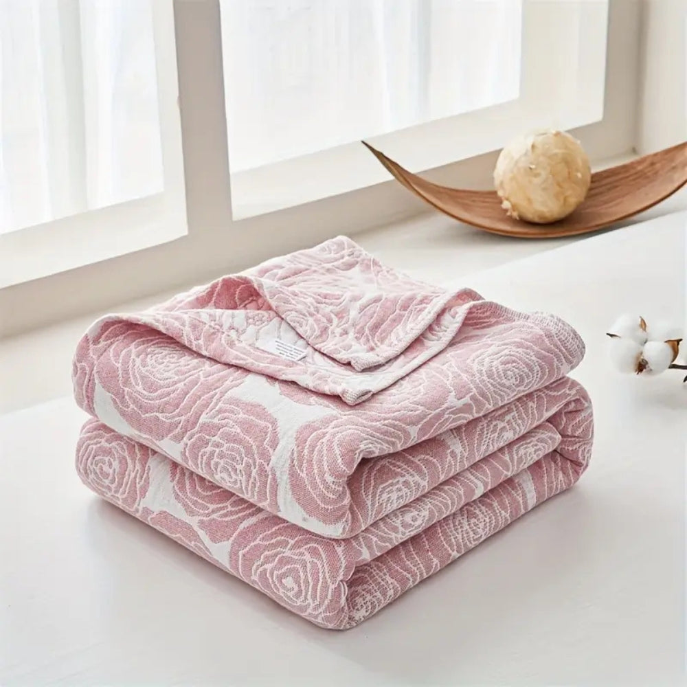 Lure Whisper Rose Cotton Blanket