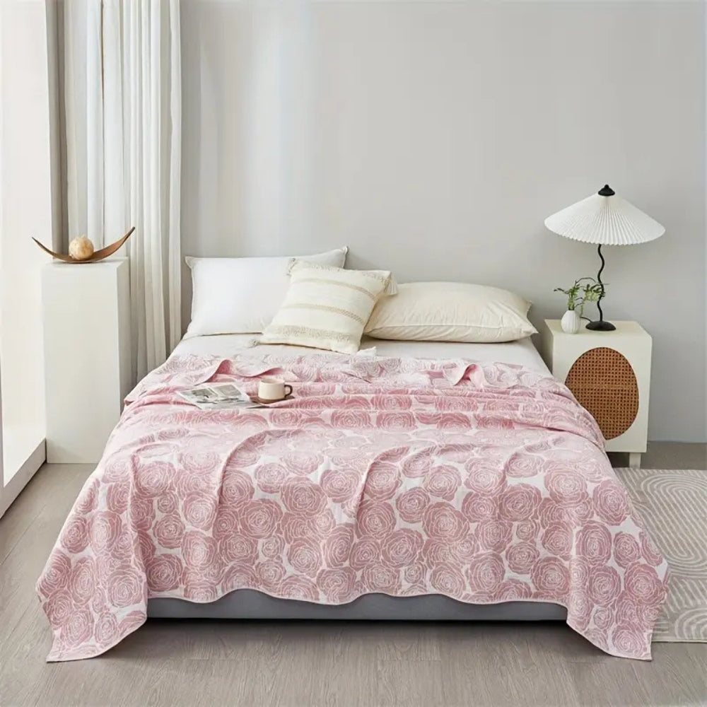 Lure Whisper Rose Cotton Blanket