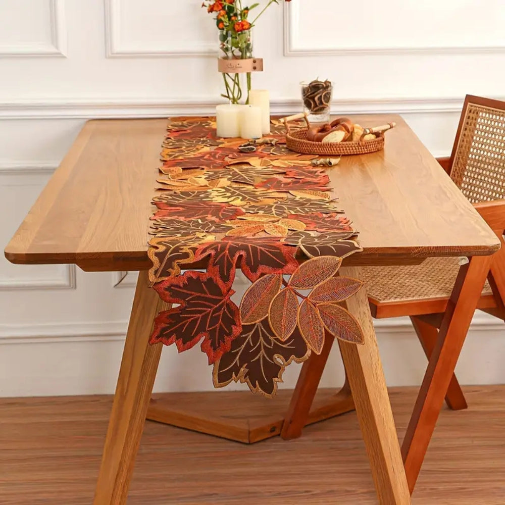 Autumn Leaves Table Runner for Dining Decor