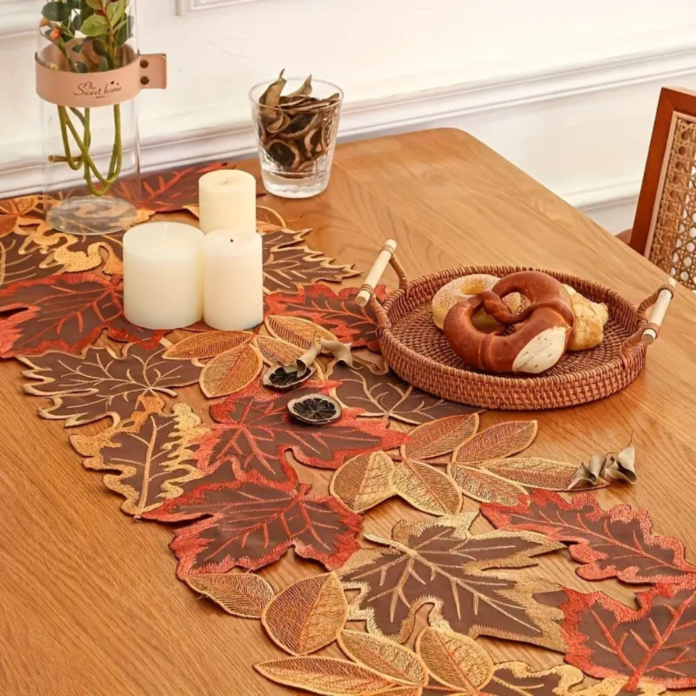 Autumn Leaves Table Runner for Dining Decor
