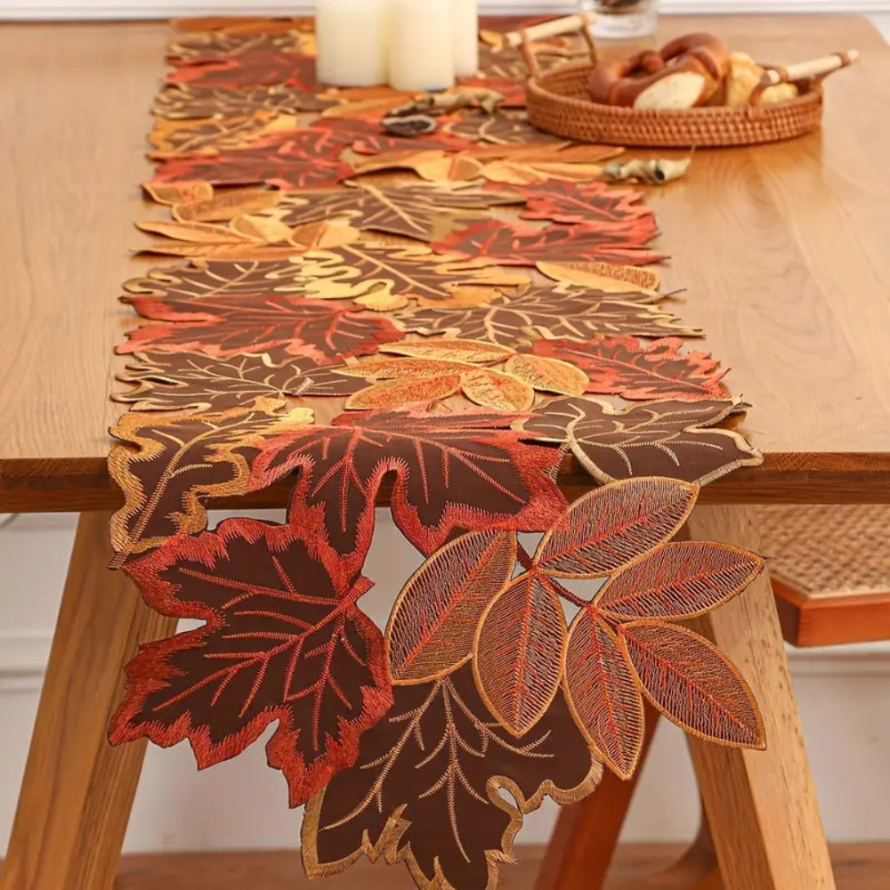 Autumn Leaves Table Runner for Dining Decor