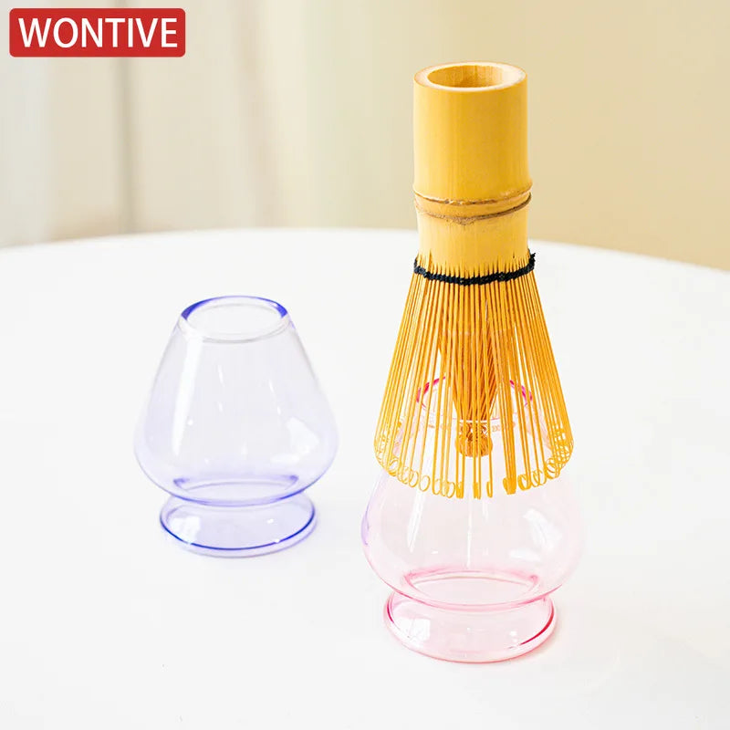 Matcha glass bowl – Pink, blue and black design – Ideal for tea ceremonies