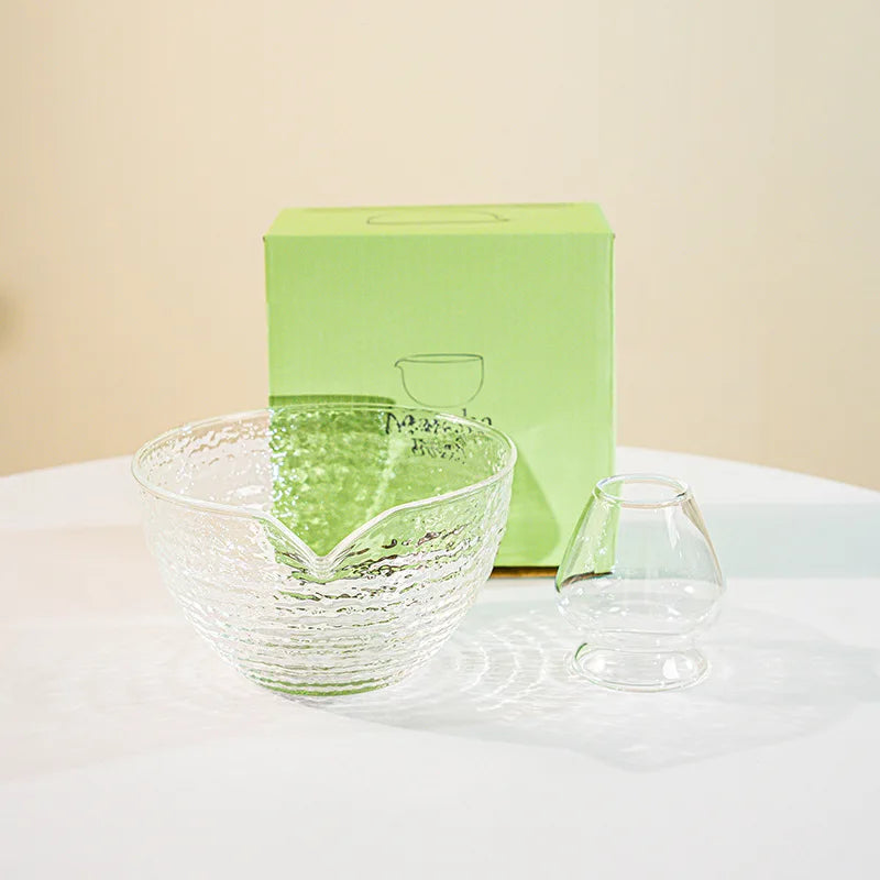 Matcha glass bowl – Pink, blue and black design – Ideal for tea ceremonies
