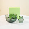 Matcha glass bowl – Pink, blue and black design – Ideal for tea ceremonies