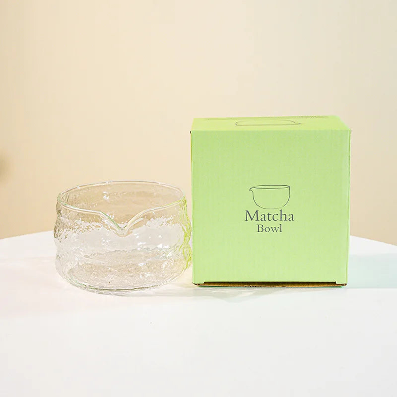 Matcha glass bowl – Pink, blue and black design – Ideal for tea ceremonies