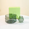Matcha glass bowl – Pink, blue and black design – Ideal for tea ceremonies