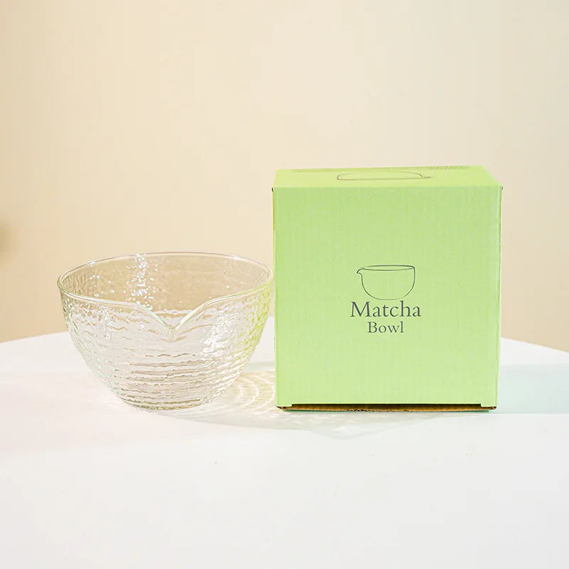 Matcha glass bowl – Pink, blue and black design – Ideal for tea ceremonies