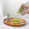 Matcha set – Kiln-transformed grey ceramic – Includes bowl with spout and blender stand – Perfect gift for tea lovers