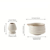 Matcha set – Kiln-transformed grey ceramic – Includes bowl with spout and blender stand – Perfect gift for tea lovers