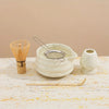 Matcha tea set – Spotted green ceramic – Complete 5-piece matcha set – Ideal gift for tea lovers