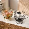 Metal coffee pod holder basket – Stylish wire design – Cozy countertop accent – 7.5 x 5.5 in