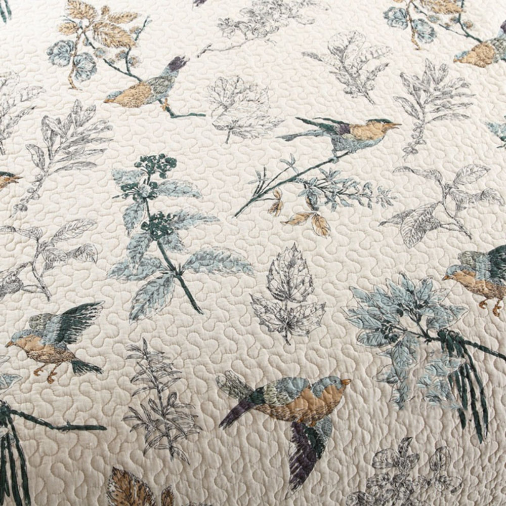 Microfiber coverlet set – Elegant floral design – Breathable – Year-round comfort bedding