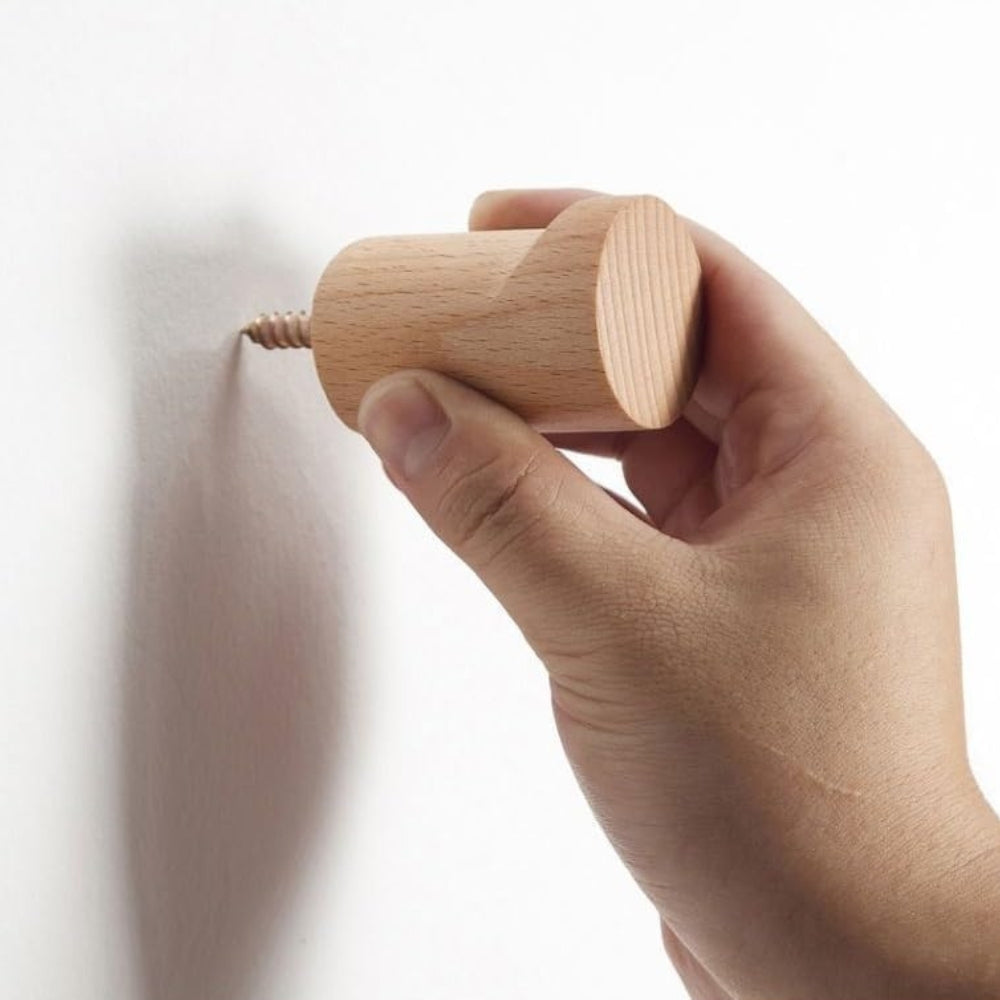 Minimalist Beech Wood Wall-Mounted Hook