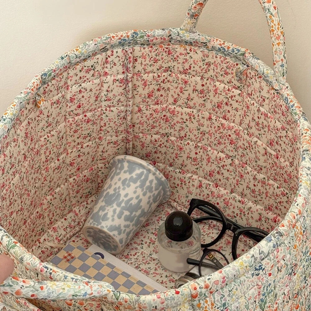Miscellaneous Floral Quilted Storage Basket