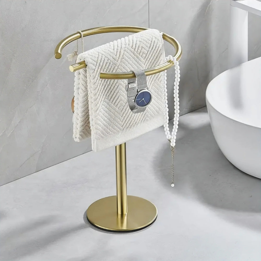 Modern Round Free-Standing Hand Towel Holder Rack