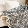 Monochrome Diamond Pattern Throw Blanket