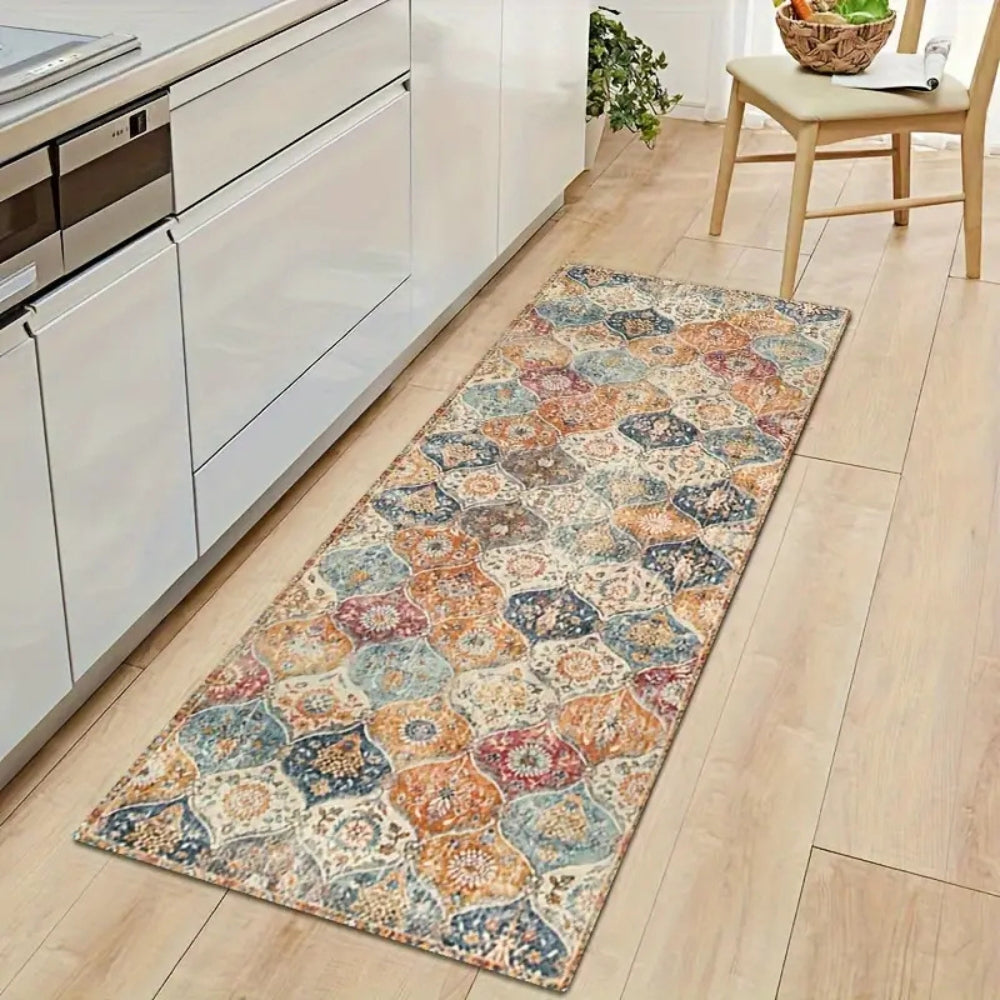 Moroccan Inspired Floral Kitchen Mat