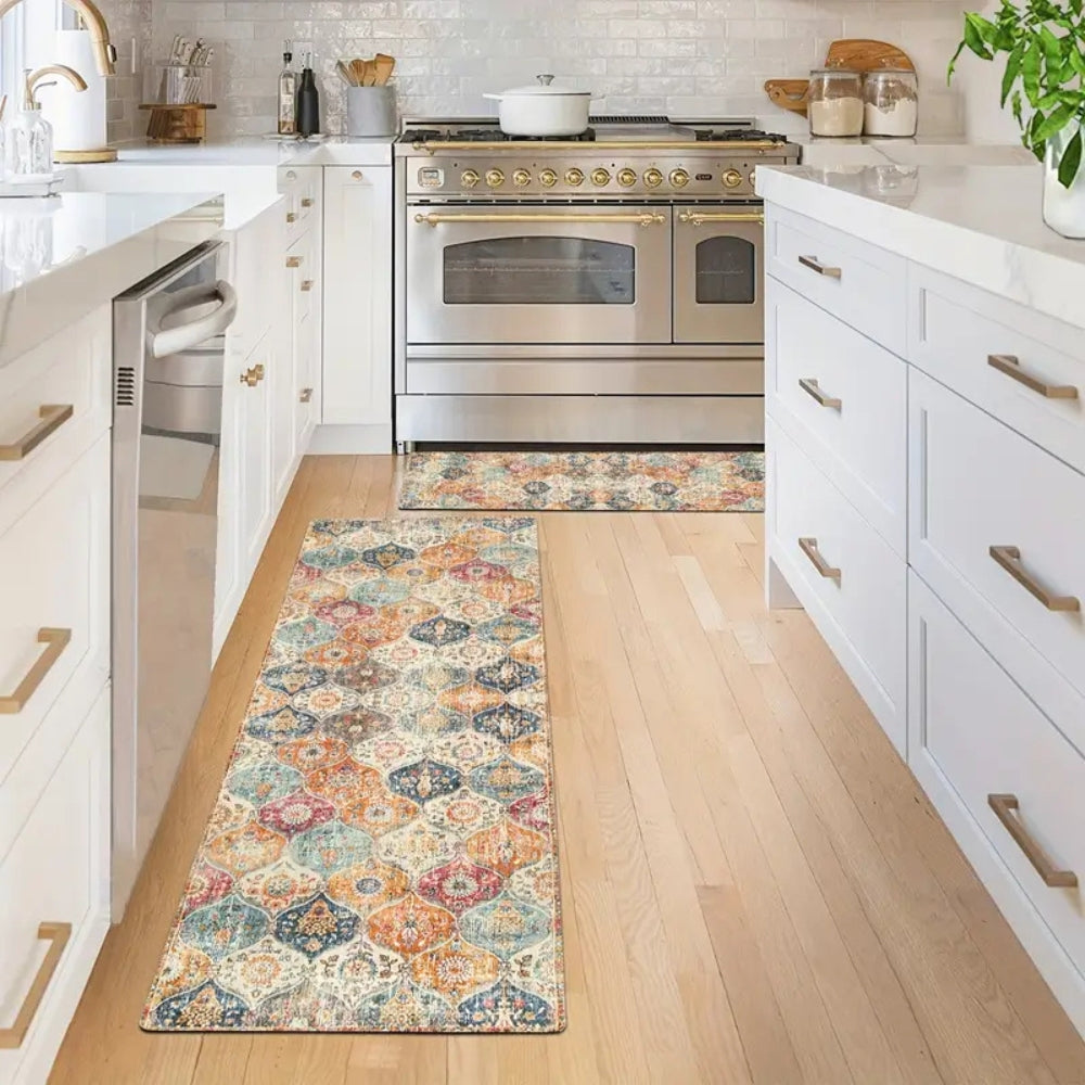 Moroccan Inspired Floral Kitchen Mat
