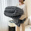 Luxury faux fur blanket in ivory white, soft and cozy throw for bedroom or living room winter decor