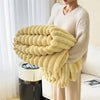 Luxury faux fur blanket in ivory white, soft and cozy throw for bedroom or living room winter decor