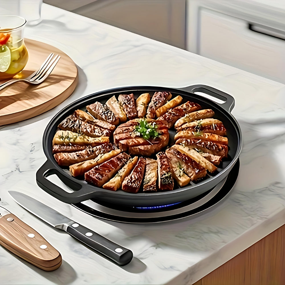 Non-Stick Cast Iron Griddle Skillet Pan