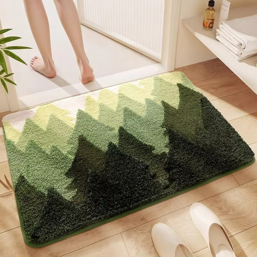 Non-slip bath mat – Soft microfibre – Nature-inspired design – Cozy for bathroom or kitchen