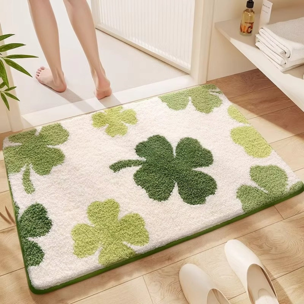 Non-slip bath mat – Soft microfibre – Nature-inspired design – Cozy for bathroom or kitchen