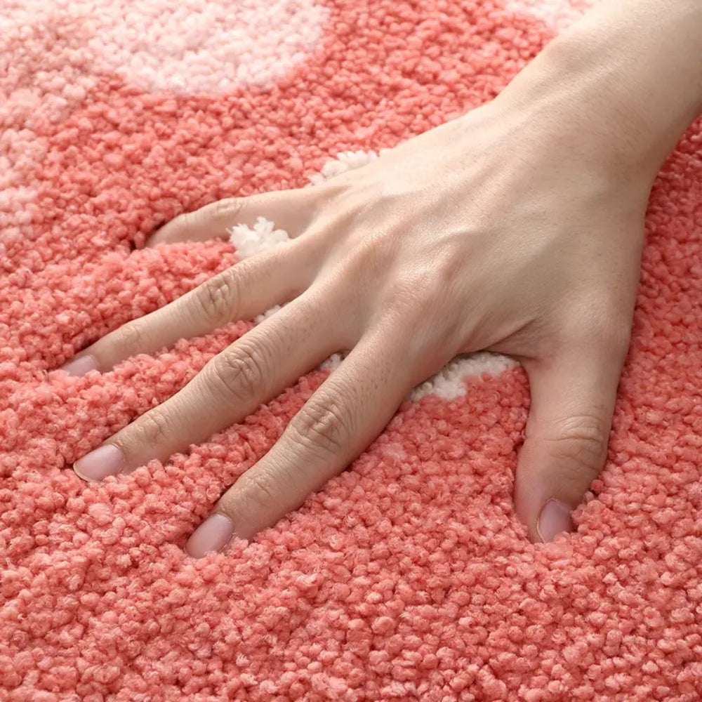 Non-slip bath mat – Soft microfibre – Nature-inspired design – Cozy for bathroom or kitchen