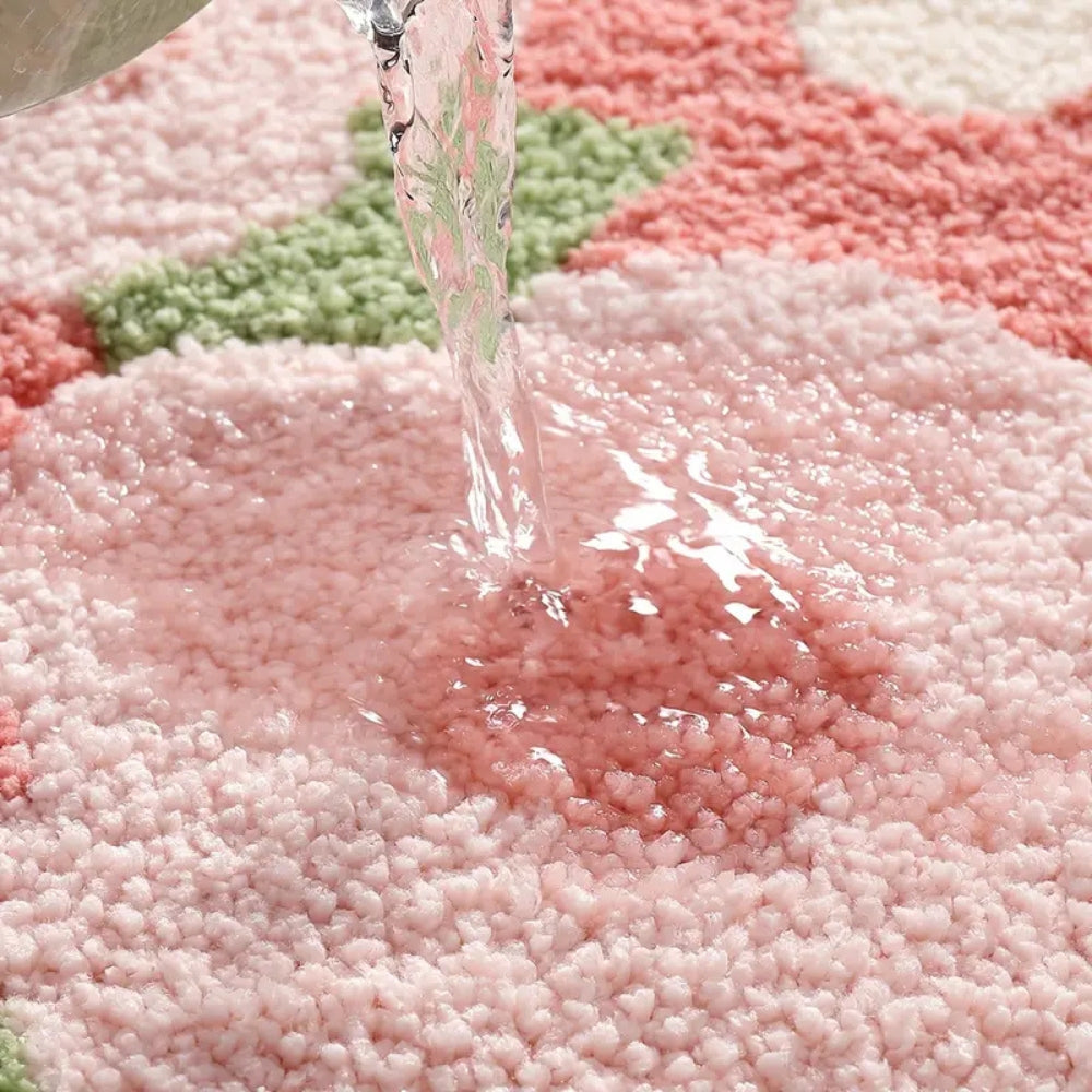 Non-slip bath mat – Soft microfibre – Nature-inspired design – Cozy for bathroom or kitchen