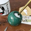 Marble toilet brush with gold handle, modern bathroom cleaning brush set with decorative holder