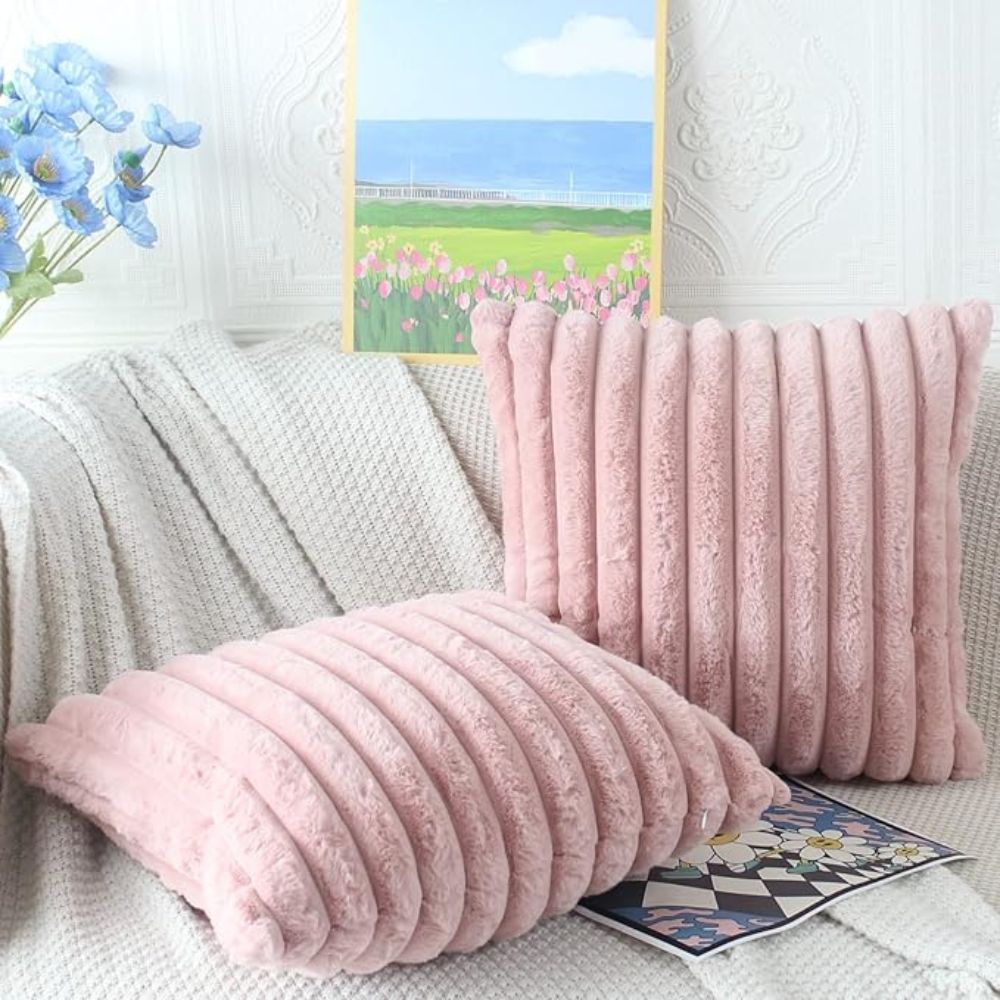 Nouvia Faux Fur Plush Cushion Cover