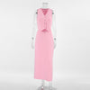 Pink Suit Waistcoat And Skirt Set