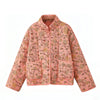 Floral Print Stand Collar Patchwork Jacket