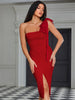 Sexy One Shoulder Cut Out Slit Dress